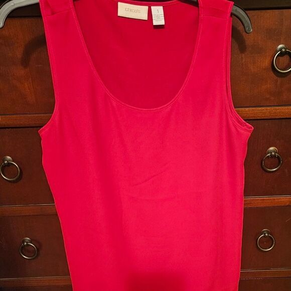 CHICO'S TRUE RED POLYESTER TANK - Picture 6 of 8